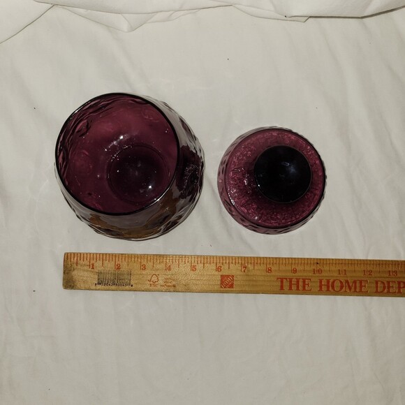 Bryce el Ranchero Purple Amethyst Glass Candy Jar with Lid - Picture 5 of 6